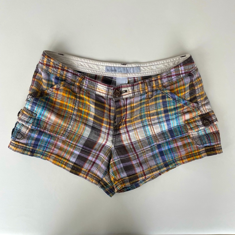 Old Navy Plaid multicolor low-rise shorts - size 2